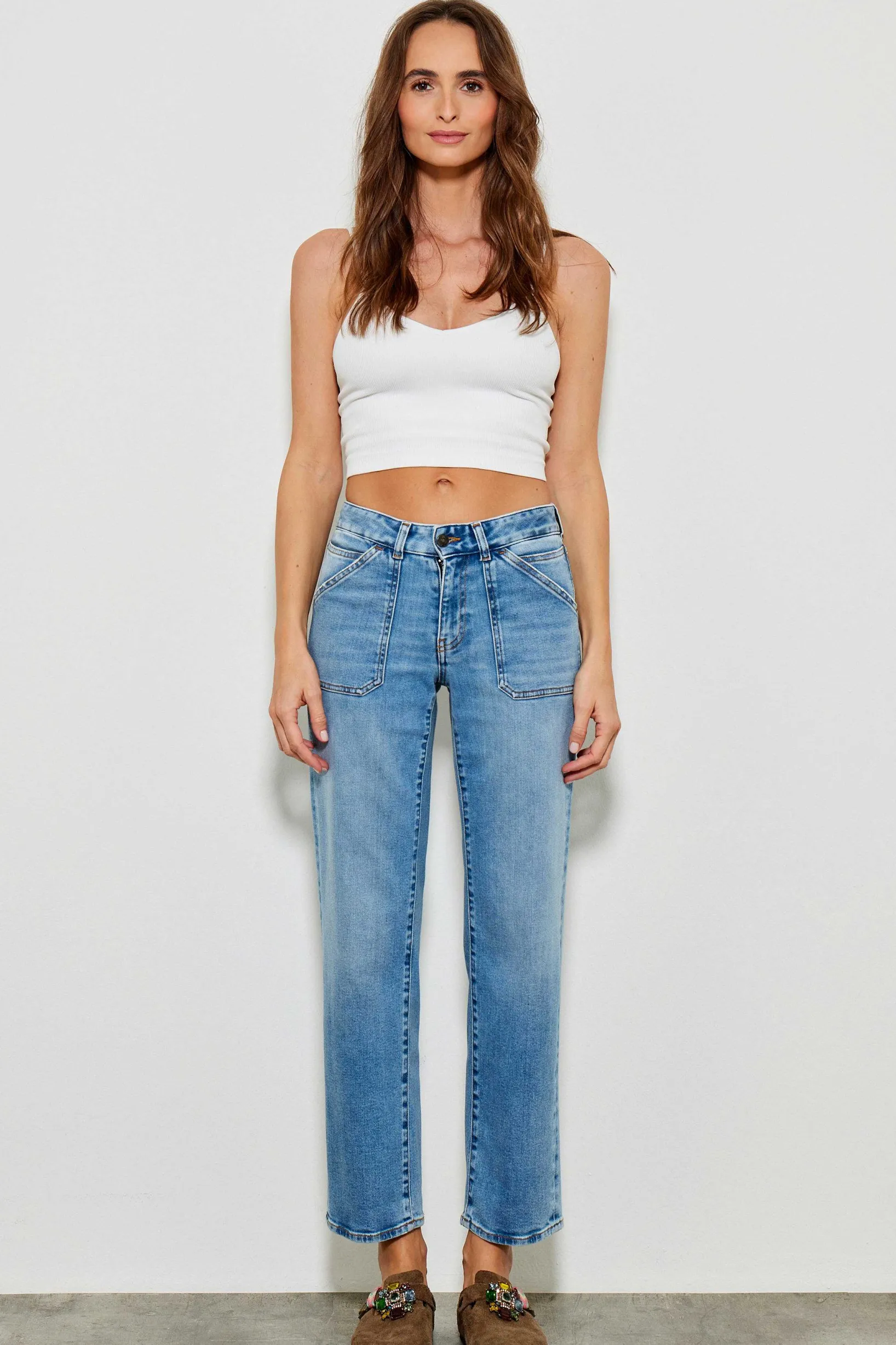 Jeans^Five Jeans 702 Lourdes Jeans Large Light Blue