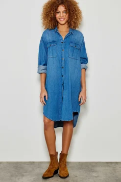 Robes^Five Jeans Robe Rym Denim Blue